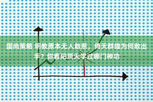 国尚策略 明教原本无人敢惹，倚天群雄为何敢出手？你看阳顶天学过哪门神功