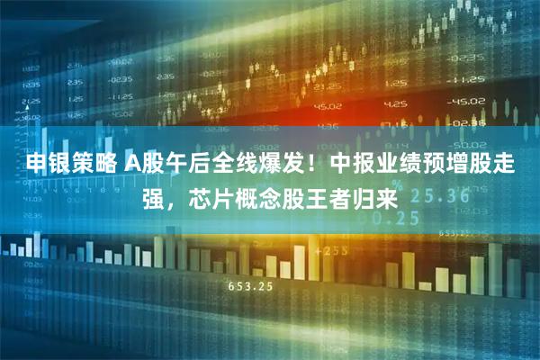 申银策略 A股午后全线爆发！中报业绩预增股走强，芯片概念股王者归来