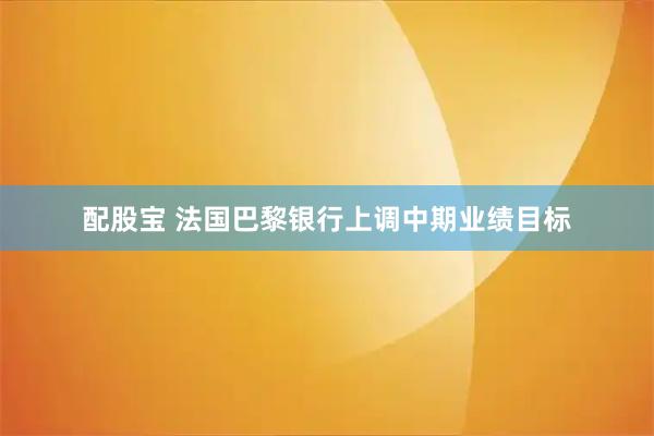配股宝 法国巴黎银行上调中期业绩目标