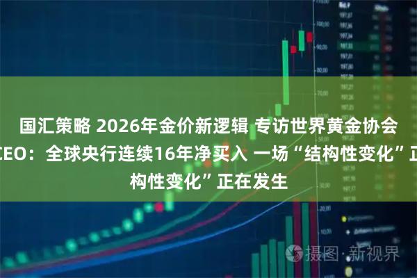 国汇策略 2026年金价新逻辑 专访世界黄金协会美洲区CEO：全球央行连续16年净买入 一场“结构性变化”正在发生