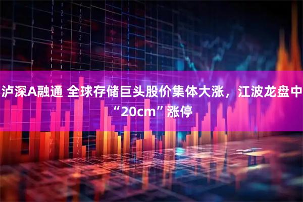 泸深A融通 全球存储巨头股价集体大涨，江波龙盘中“20cm”涨停