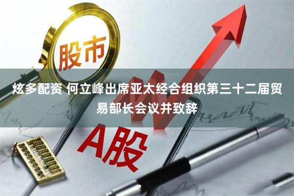炫多配资 何立峰出席亚太经合组织第三十二届贸易部长会议并致辞