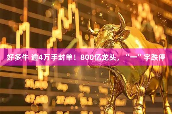 好多牛 逾4万手封单！800亿龙头，“一”字跌停